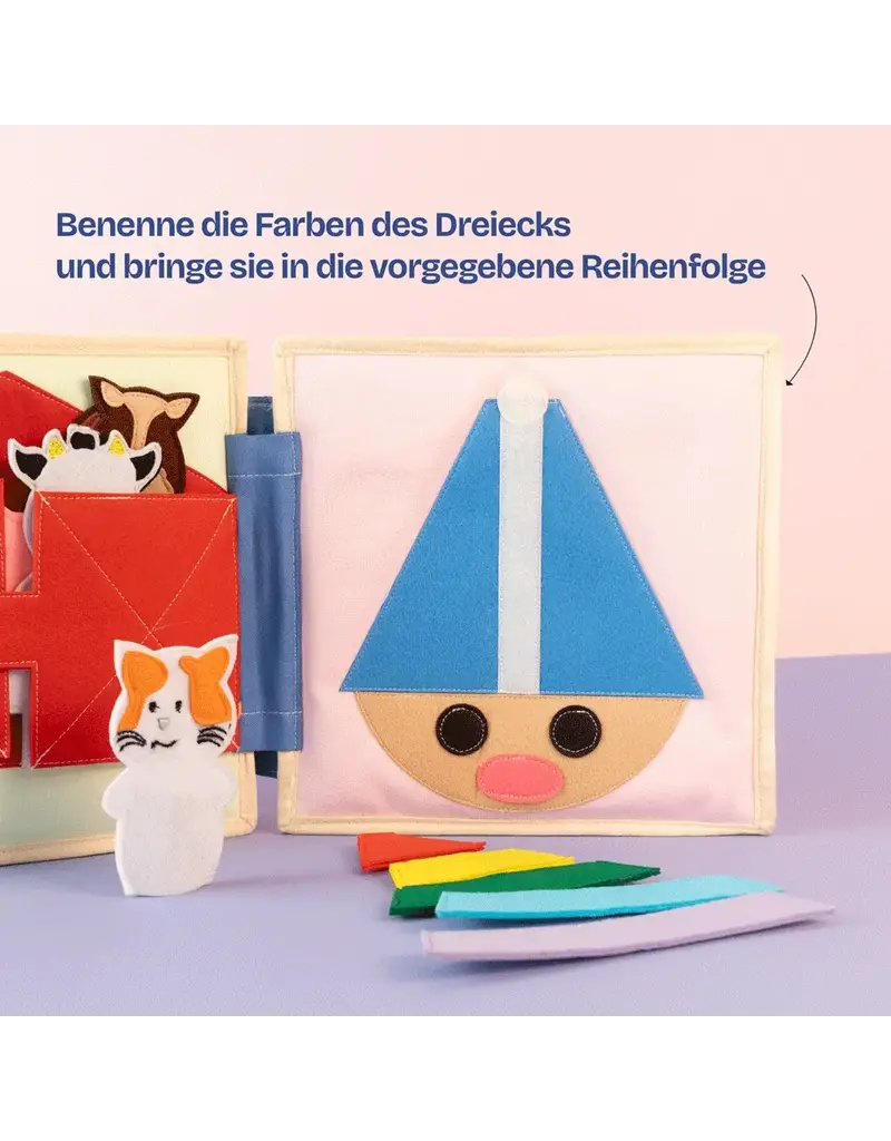 Jolly Designs Quiet Book Jonge Uil pastel — vanaf 12 maanden