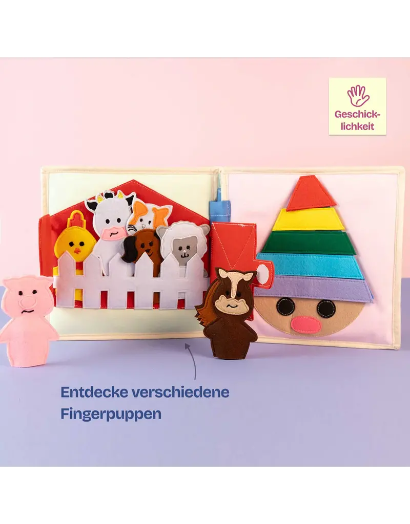 Jolly Designs Quiet Book Jonge Uil pastel — vanaf 12 maanden