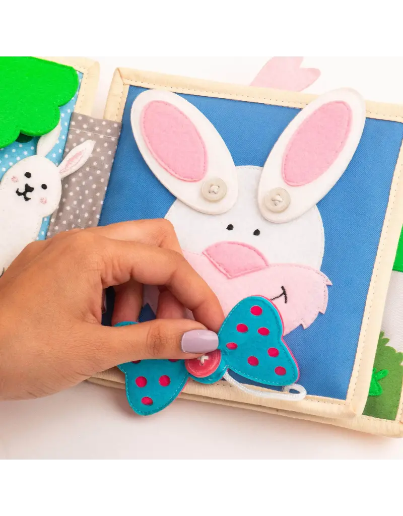 Jolly Designs Mini Quiet Book Grappig Konijn — vanaf 18 maanden