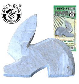 Kids at work Soapstone raw shape Hare