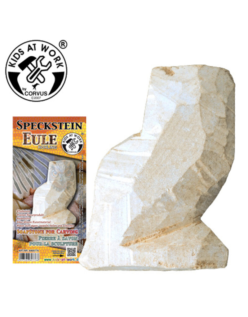 Kids at Work Soapstone raw Owl shape