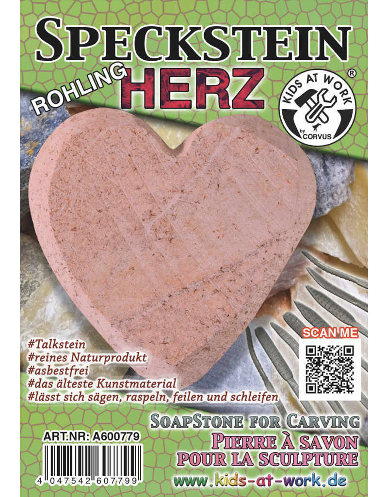 Kids at Work Soapstone raw shape Heart