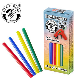 Kids at work Glue sticks in 4 colors 7mm 12 pcs.