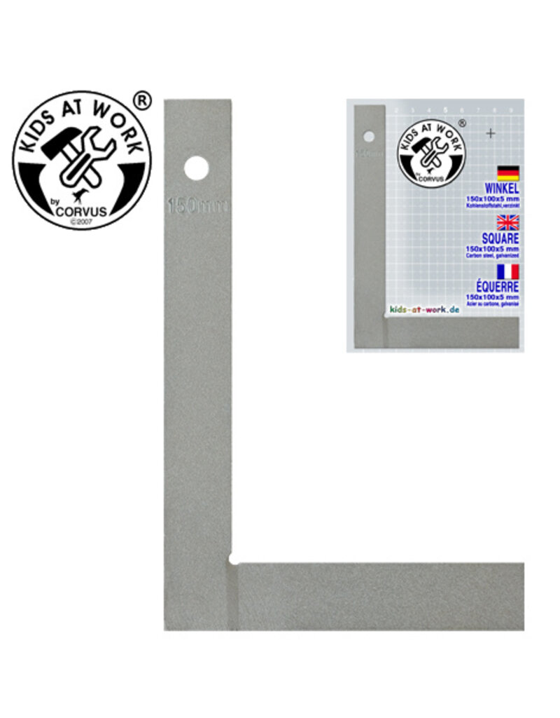 Kids at work Kids at Work Stalen winkelhaak 15 x 10 cm