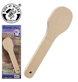Kids at work Unfinished wooden spoon shape