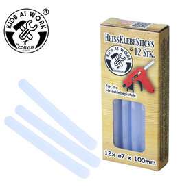Kids at work Lijmsticks transparant 7mm 12 Stuk