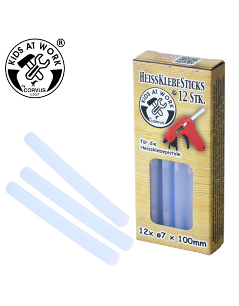 Kids at Work Glue sticks transparent 7mm 12 Pieces