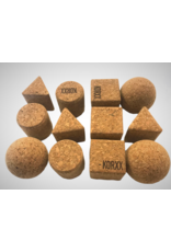 KORXX Geo-Set 12 geometrische kurkblokken – naturel