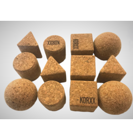KORXX Geo-Set 12 geometrische kurkblokken – naturel