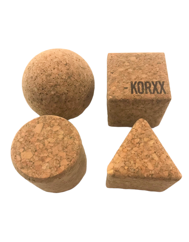 KORXX Geo-Set 12 geometrische kurkblokken – naturel