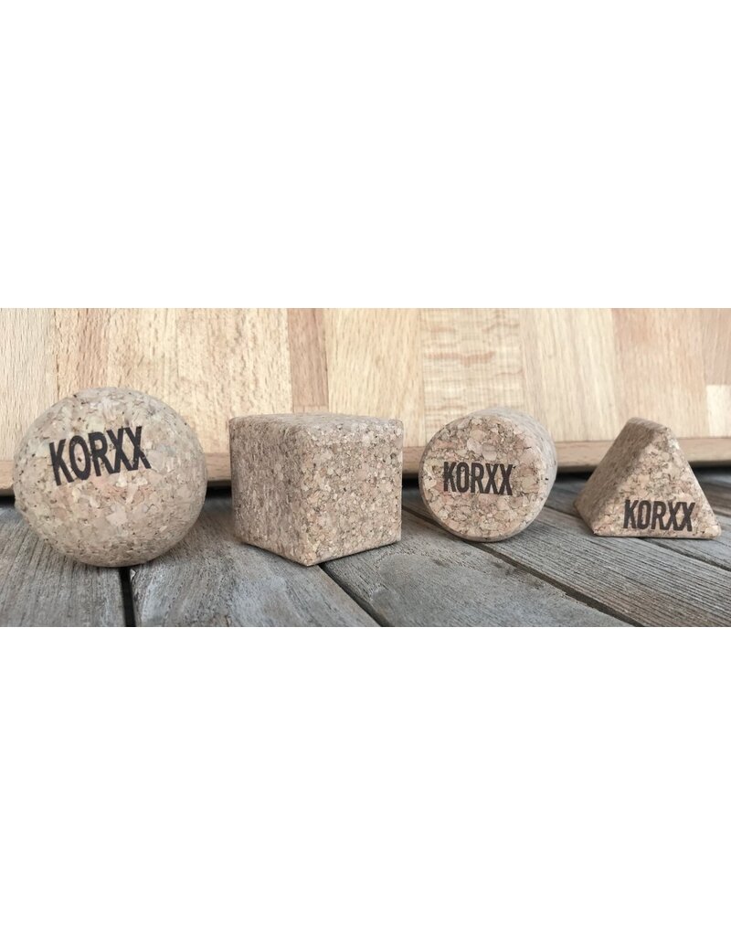KORXX Geo-Set 12 geometrische kurkblokken – naturel