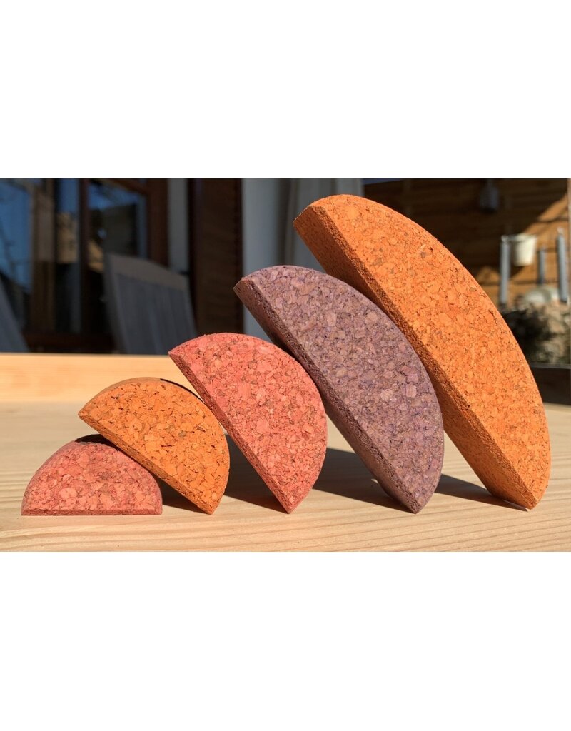 Korxx Korxx Bowie C - deels gekleurde ronde en ovale kurken bouwblokken