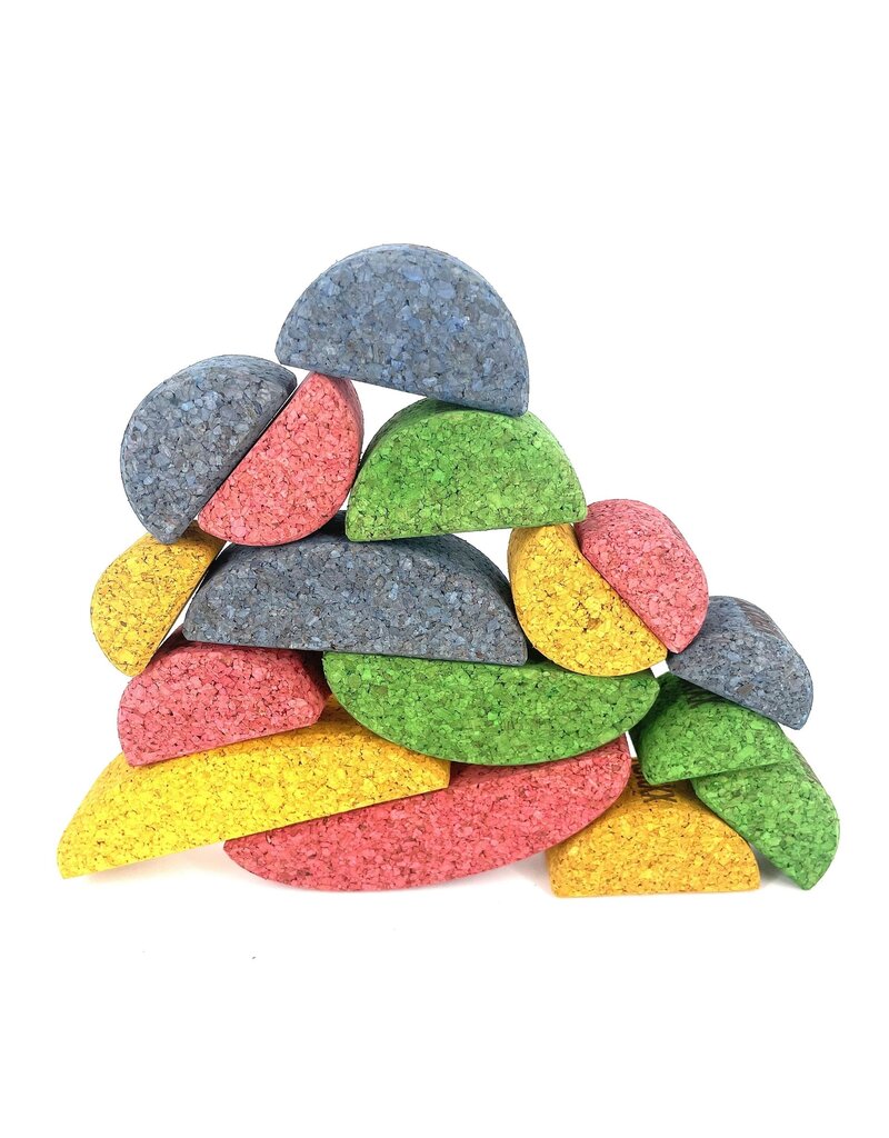 Korxx Korxx Bowie Spring C - gekleurde ronde en ovale kurken bouwblokken