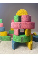 Korxx Korxx Bowie Spring C - gekleurde ronde en ovale kurken bouwblokken