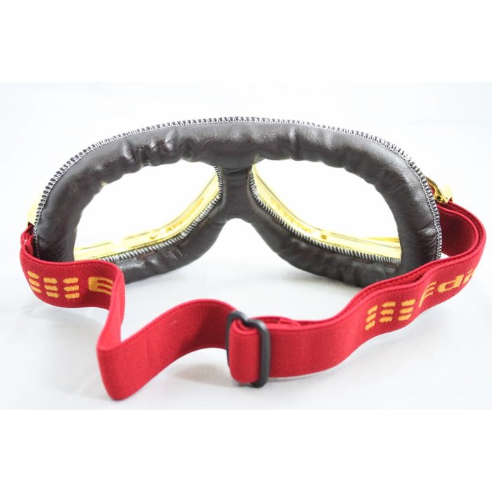 Ediors retro gold, brown leather motor goggles