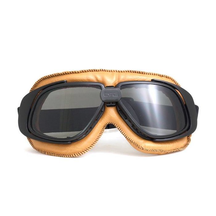 CRG retro, camel leather motor goggles