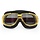 retro gold, black leather motor goggles