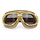 retro gold, beige leather motor goggles