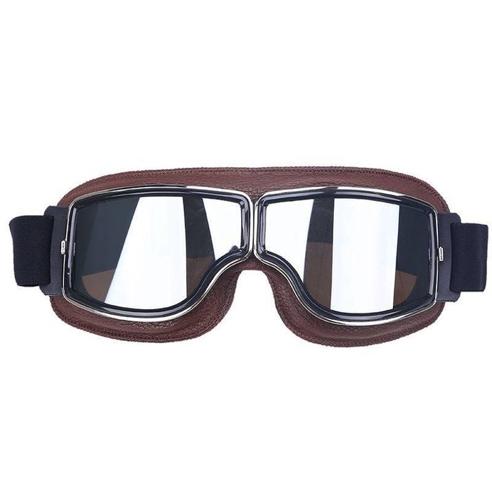 CRG braune Leder Cruiser Motorradbrille