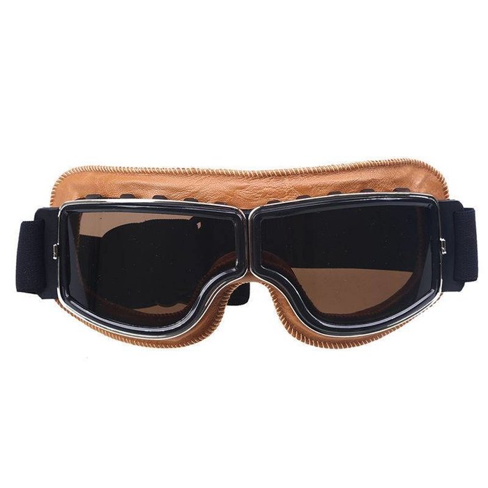 CRG creme leather cruiser motor goggles