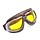 Vintage Motorradbrille braunes Leder