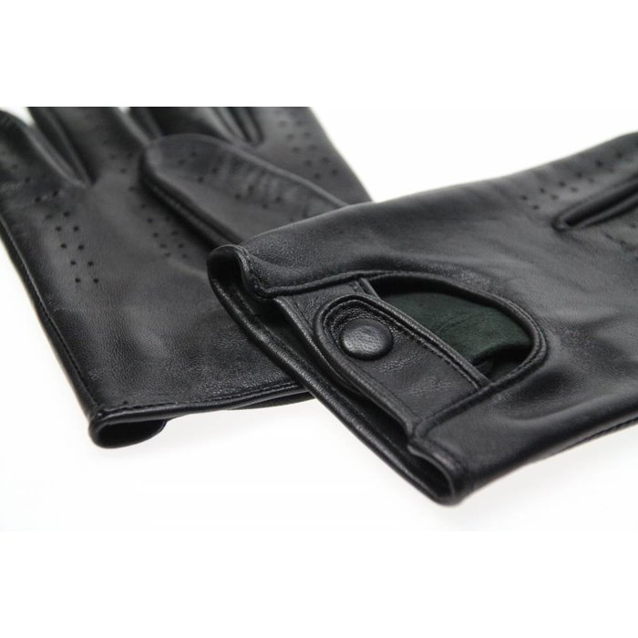 Swift Retro Racing Autofahrer handschuhe Schwarz Leder