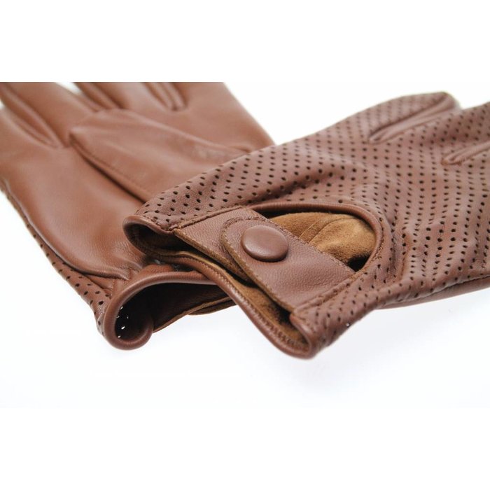 Swift Retro Racing mesh Autofahrer handschuhe Nappa Braun Leder