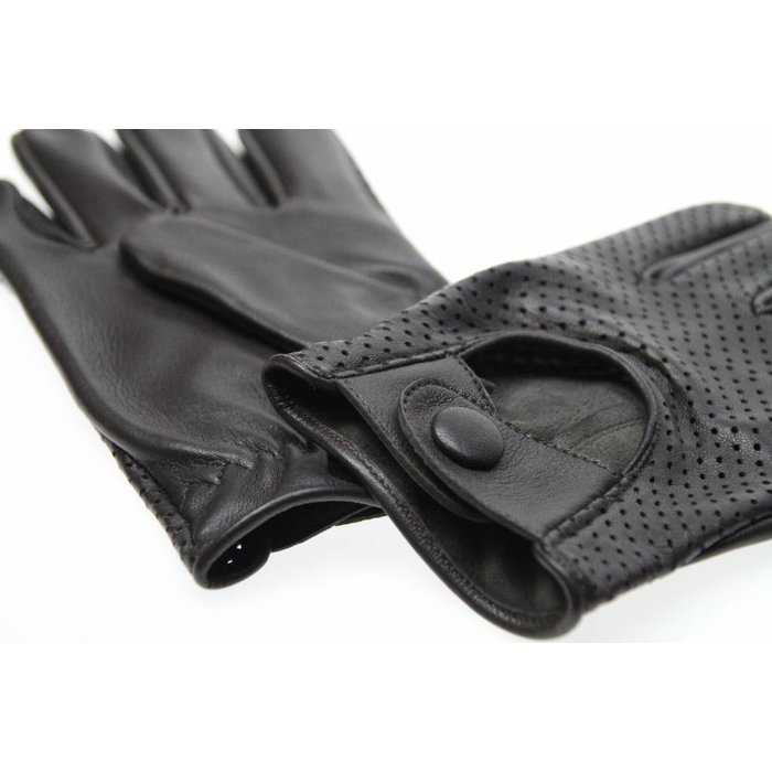 Swift retro racing mesh leather driving gloves dark brown