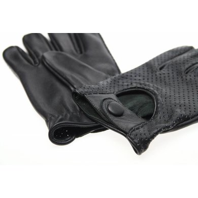 Swift retro racing mesh leren handschoenen zwart