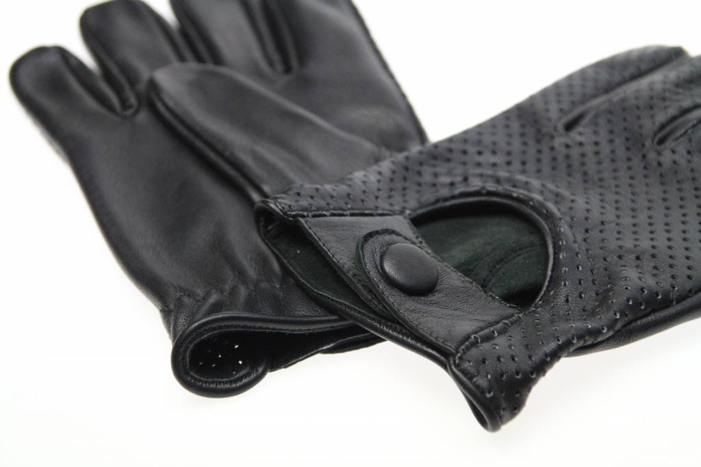 Swift retro racing mesh leren autohandschoenen zwart