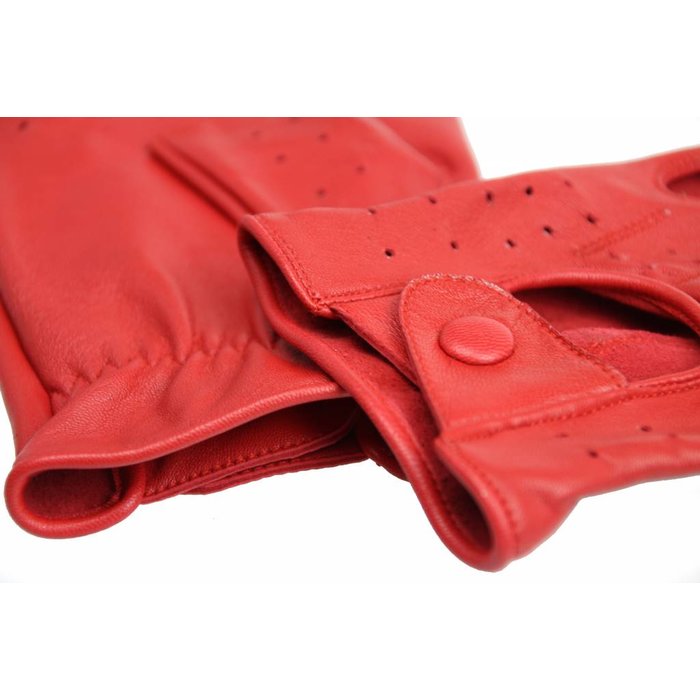 Swift racing fingerless leather gloves red