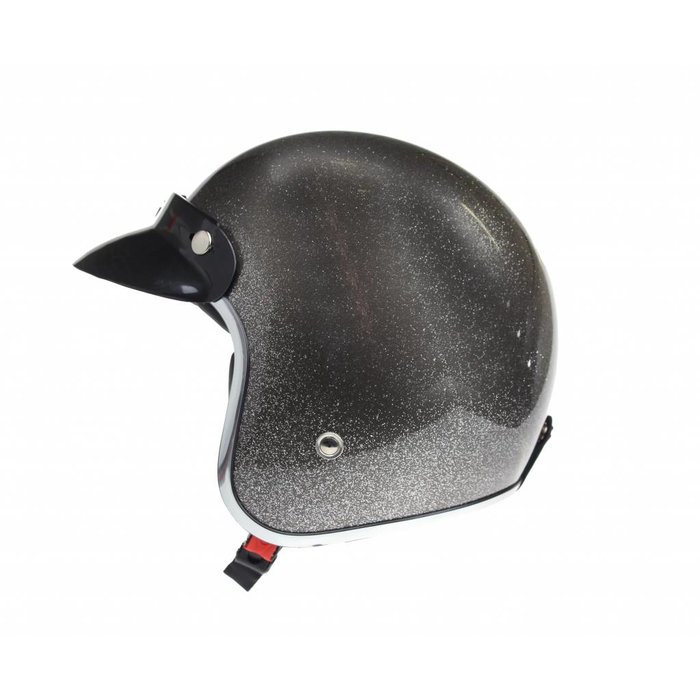 Redbike RB-765 retro open face helmet metal flake grey
