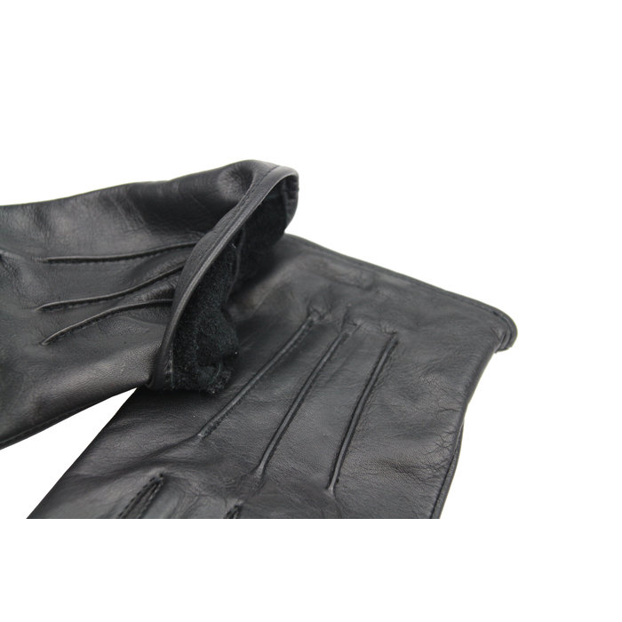 Swift Klassisches Fleece gefüttert Autofahrer handschuhe Schwarz Leder