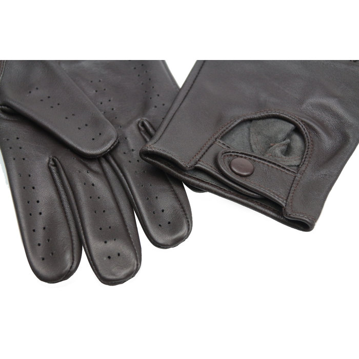 Swift retro racing leather gloves dark brown