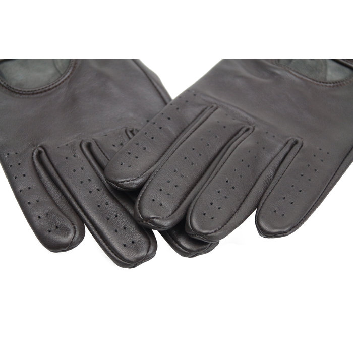 Swift retro racing leather gloves dark brown