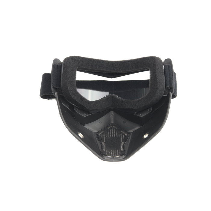 Black goggle mask - clear glass