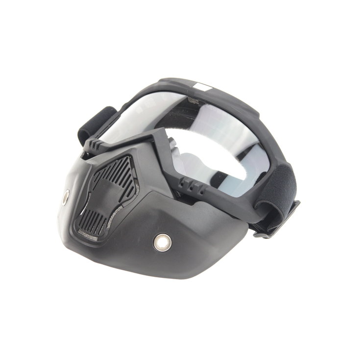 Black goggle mask - clear glass