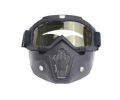 Black goggle mask - geel lens | helm masker