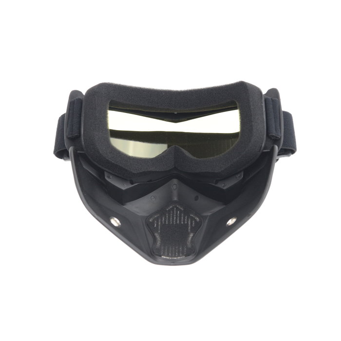 Schwarze Brillenmaske - Gelb | Helmmaske