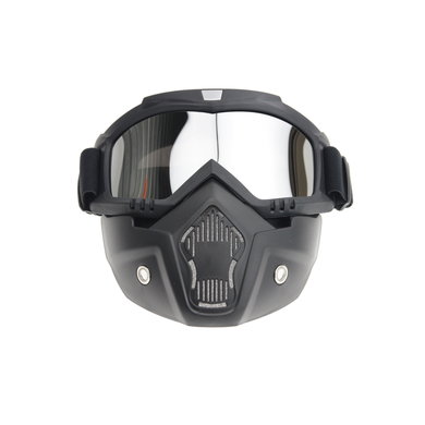 Black goggle mask - silver reflection lens