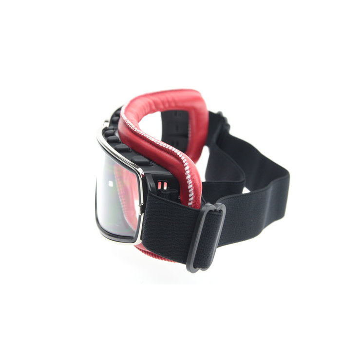 CRG rote Leder Cruiser Motorradbrille