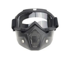 Schwarze Brillenmaske - Klar | Helmmaske