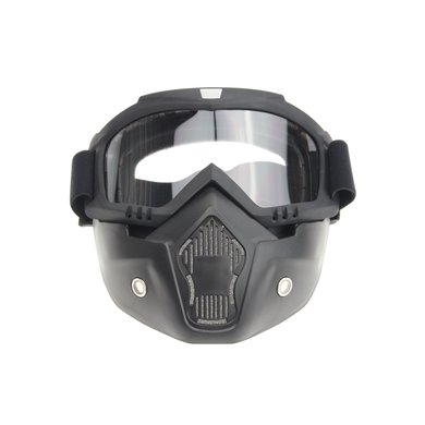 Black goggle mask - clear glass