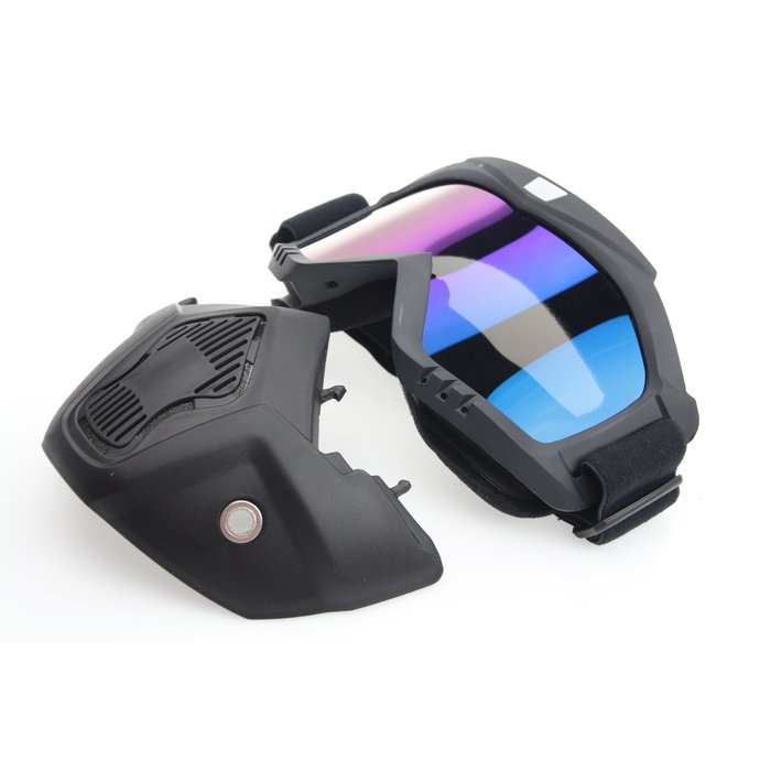 Black goggle mask - multi-colour lens