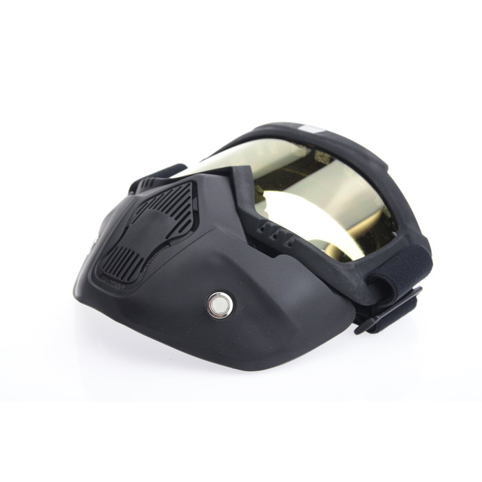Black goggle mask - geel lens | helm masker