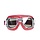 retro, chrome red leather motor goggles