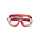 Retro Chrom-Motorradbrille rotes Leder