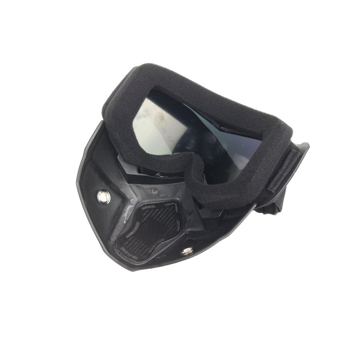 Black goggle mask - gold mirror lens