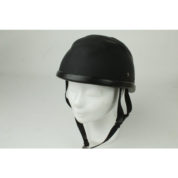 Skull cap half helmet matt black L | outlet