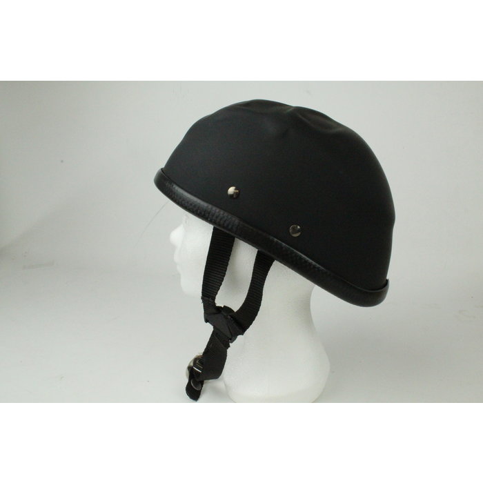 Skull cap half helmet matt black L | outlet